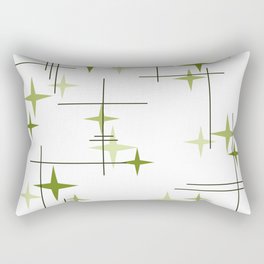 Mid Century Modern Stars Chartreuse Green Rectangular Pillow