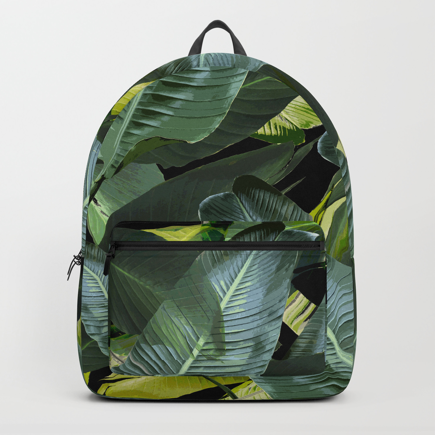 Topical Palm Leaf Banana Leaf Black Background Greens Beach