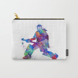 Girl Field Hockey Goalie Watercolor Print Sports Art Gifts Painting Home Decor Carry-All Pouch