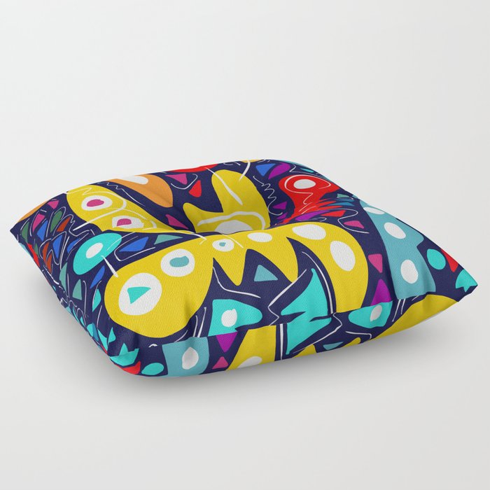 Night Life Abstract Art Pattern Decoration Floor Pillow By
