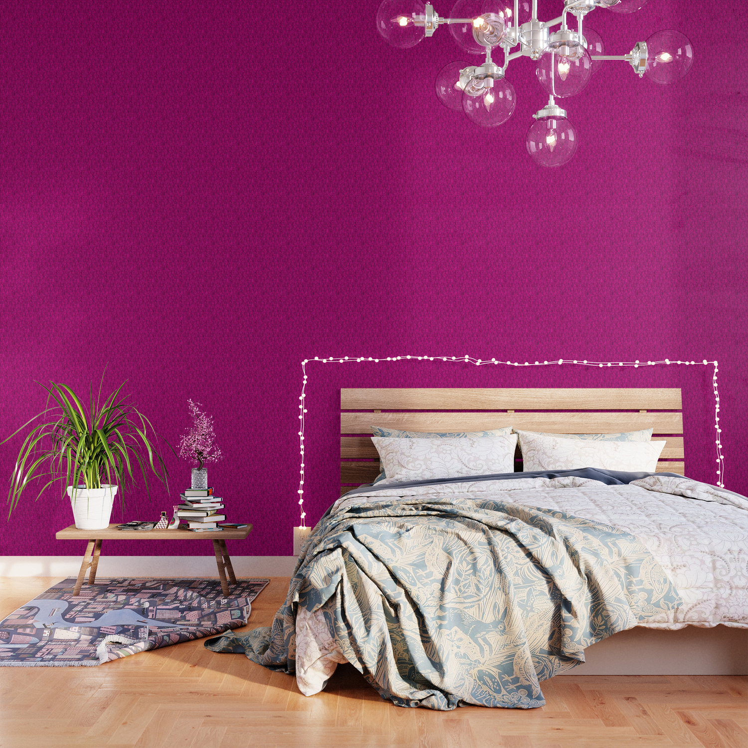 Elios Shirt Faces With Valentine Hearts In Black Outlines On Hot Pink Wallpaper