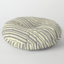 [ Thumbnail: Beige and Dim Gray Colored Stripes/Lines Pattern Floor Pillow ]