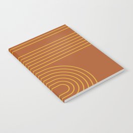 Geometric Lines Rainbow 24 in Brown Gold Notebook