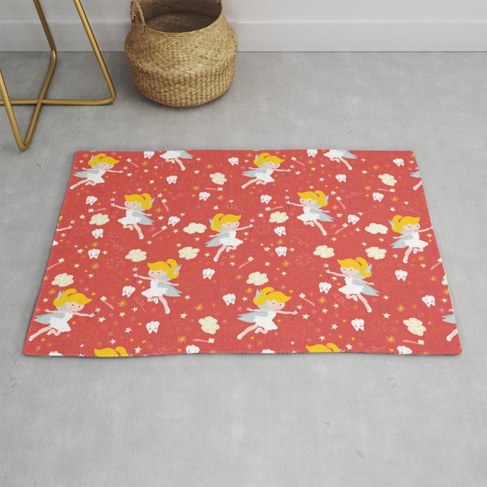 Tooth Fairy Red  Rug