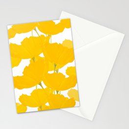 Yellow Mellow Poppies On A White Background #decor #society6 #buyart Stationery Card