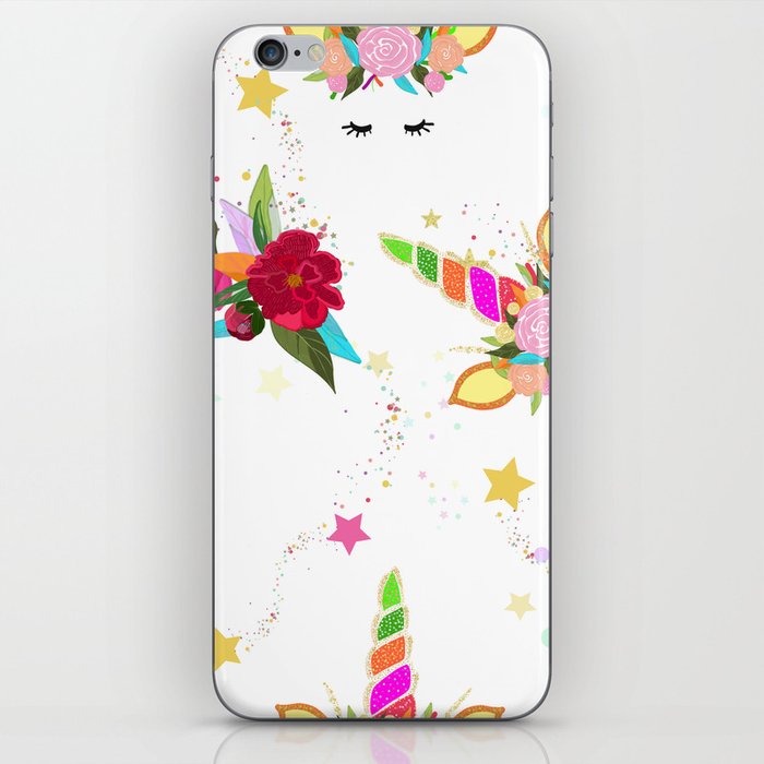 Magical Unicorn Colorful Shining Pattern With White
