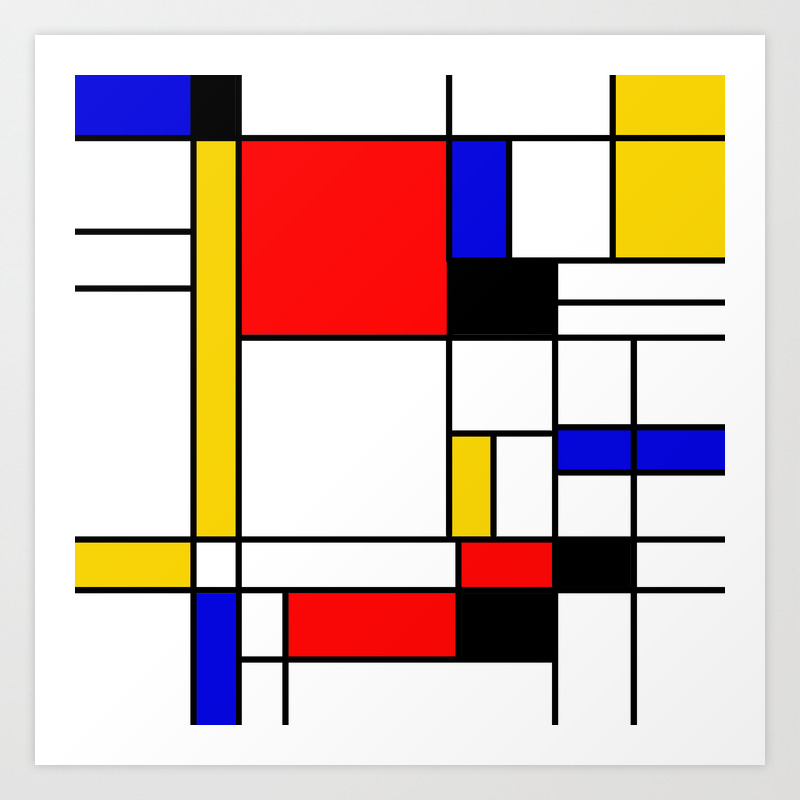 Bauhouse Composition Mondrian Style Art Print By Luciasgaragesale Society6 Piet mondrian took an interest in impressionist techniques and this form of art with the early works that he did. bauhouse composition mondrian style art print by luciasgaragesale