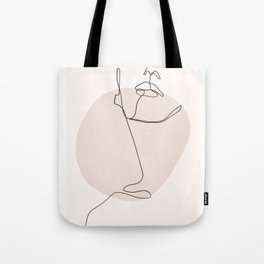 Line Art Portrait Woman Tote Bag