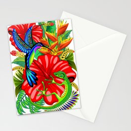 The Lizard, The Hummingbird and The Hibiscus Stationery Cards