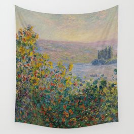 Flower Beds at Vetheuil by Claude Monet Wall Tapestry