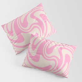 70s Retro Swirl Pink Color Abstract Pillow Sham