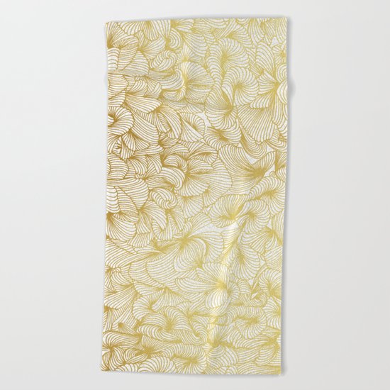 Gold Inklings Beach Towel