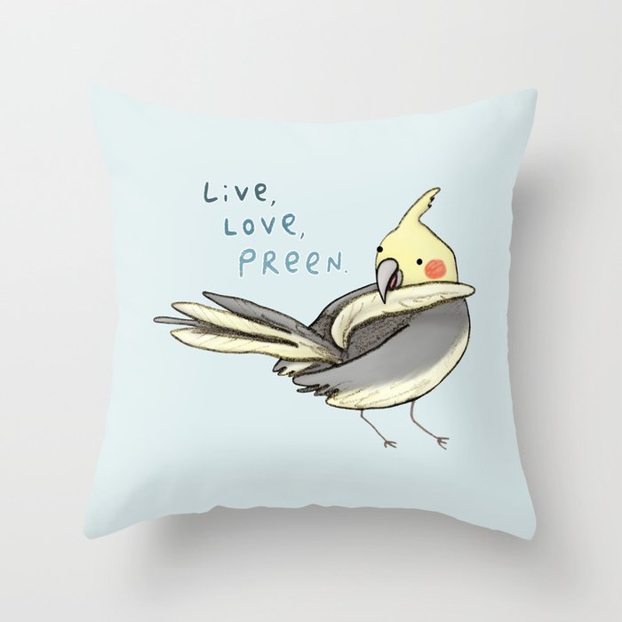 Live, Love, Preen Throw Pillow