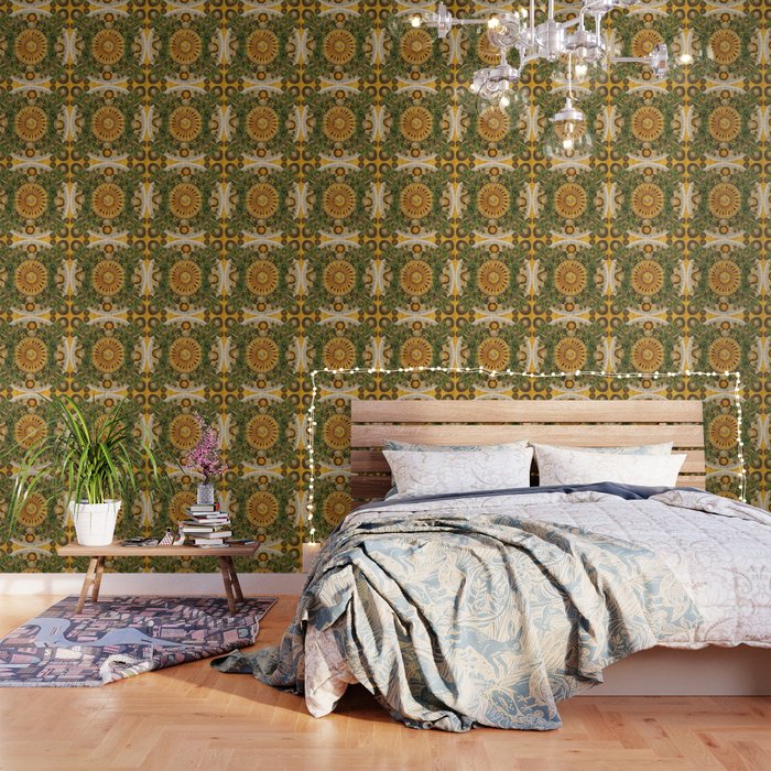 Floral Aztec Calendar Wallpaper By Marcanton Society6