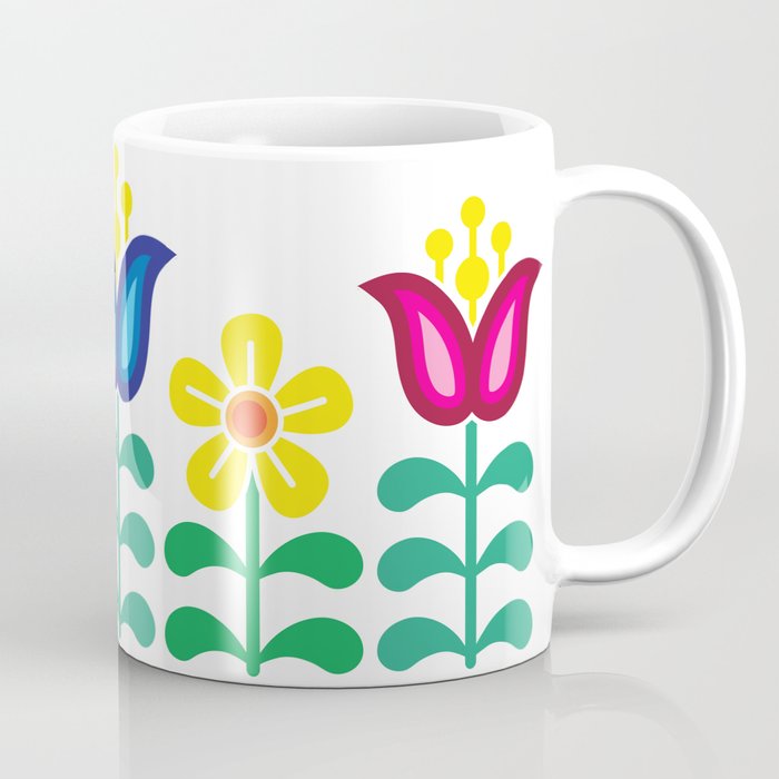 Scandinavian Folk Flowers Coffee Mug