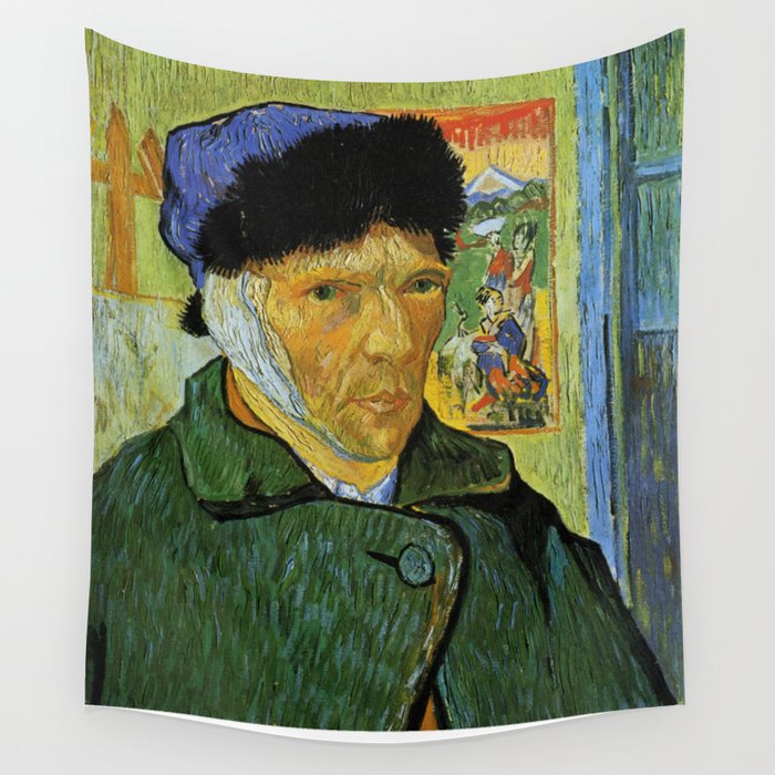 Self Portrait with Bandaged Ear by Vincent van Gogh Wall Tapestry