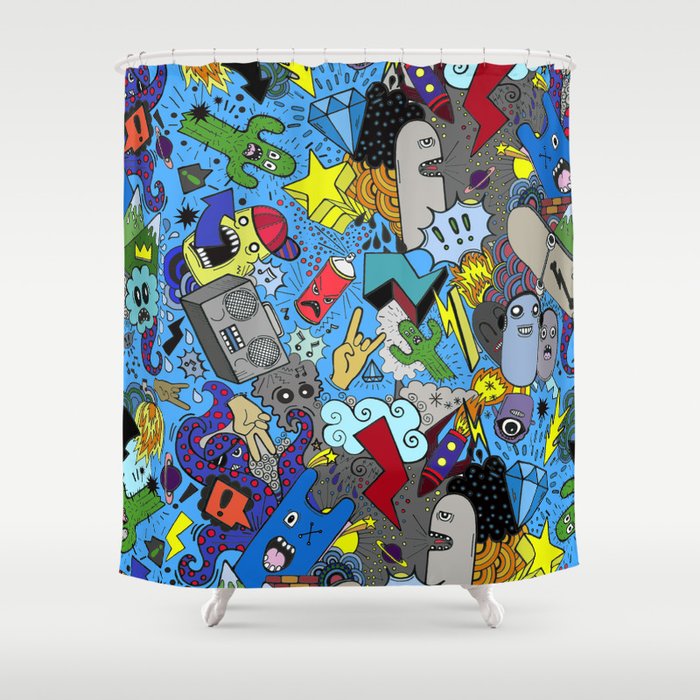 Cartoon Graffiti Shower Curtain