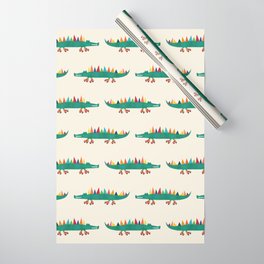 Crocodile on Roller Skates Wrapping Paper