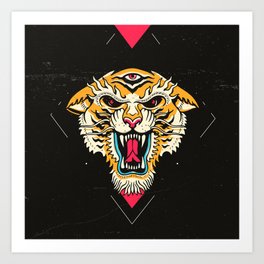 Tiger 3 Eyes Art Print