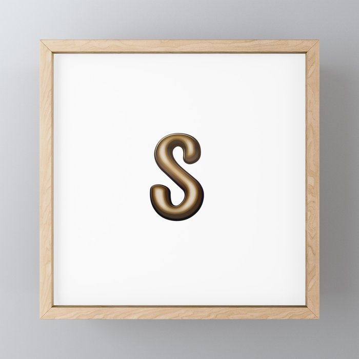 Chocolate Letter S Framed Mini Art Print