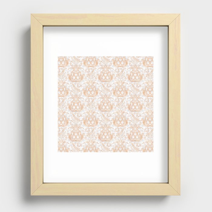Pineapple Deco // Copper & Marble Recessed Framed Print