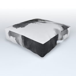 Form Ink Blot No. 9 Outdoor Floor Cushion | Painting, Black and White, Inkblot, Abstract, Paint, Blackandwhite, Mirrorimage, Double, Rorschach, Geometric 