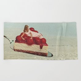 Cherryo - Cherry Cheesecake  Beach Towel