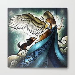 All Dogs Do Go to Heaven Metal Print | Spiritual, Stars, Dachshund, Heaven, Dog, Dogs, Clouds, Friends, Painting, Angel 