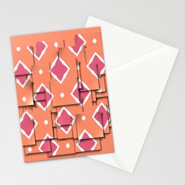 Peach and Pink Geometric art and home decor Stationery Card