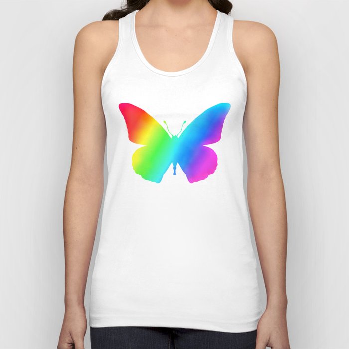 Rainbow Butterfly Silhouette  Tank Top