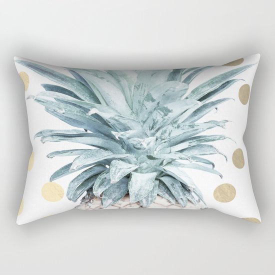 Pineapple crown - gold confetti Rectangular Pillow