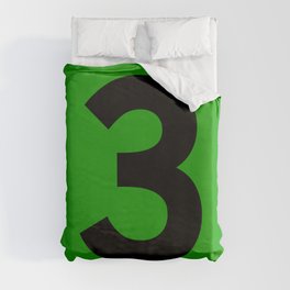 Number 3 (Black & Green) Duvet Cover