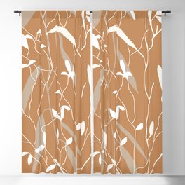 Meadow Grasses Floral on Yellow Blackout Curtain
