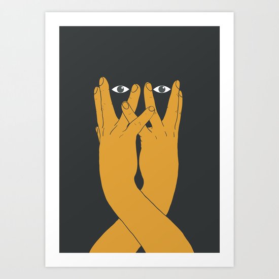 Hands mask Art Print