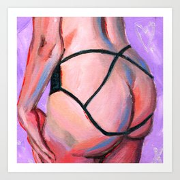 Lingerie Art Print | Booty, Female, Ladies, Nsfw, Figure, Acrylic, Butt, Panties, Nude, Woman 