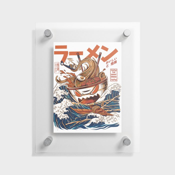 The Great Ramen off Kanagawa Floating Acrylic Print