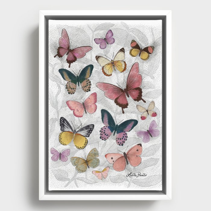 Chasing Butterflies Framed Canvas