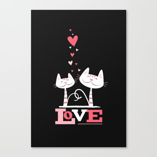 2 Cats in Love Canvas Print