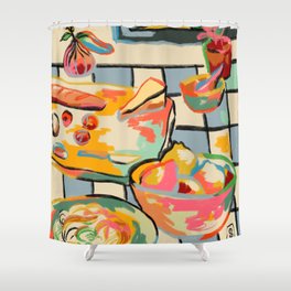 BREAD AND PASTA LOVE  Shower Curtain