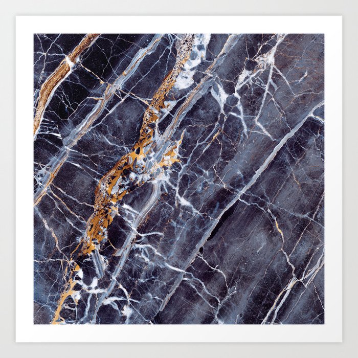 Caribbean Marble Impress Art Print