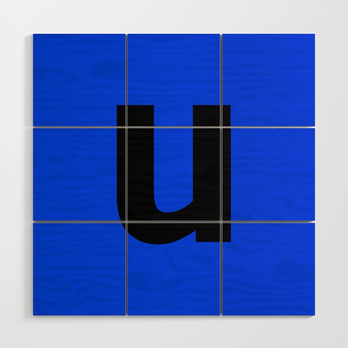 letter U (Black & Blue) Wood Wall Art