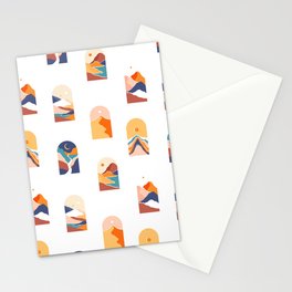 Trendy abstract mountain landscape view seamless pattern Stationery Card