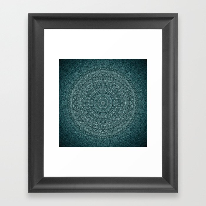Bohemian Mandala Image Blue Framed Art Print