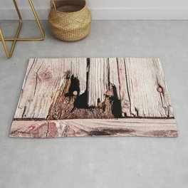 Eroded And Weathered Wooden Planks, Cracks And Chips Rug