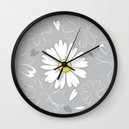 Eilin's Daisy Flower 4 Wall Clock | Creation, Daisy Flower, Nature, Decor, Blossom, Spring, Pattern, Leafs, Flower, Daisy 