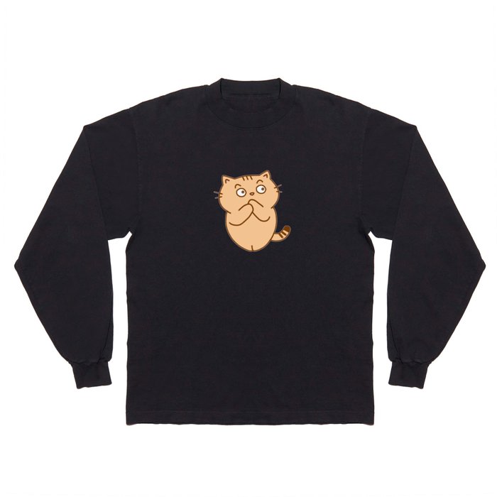 Shush  Kitty Brown Kitten Is A Quiet Cat Long Sleeve T Shirt