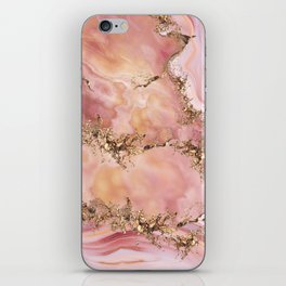Rose quartz and pastel pink marble iPhone Skin