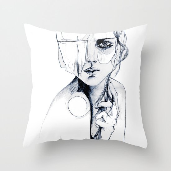 Sketch V Throw Pillow