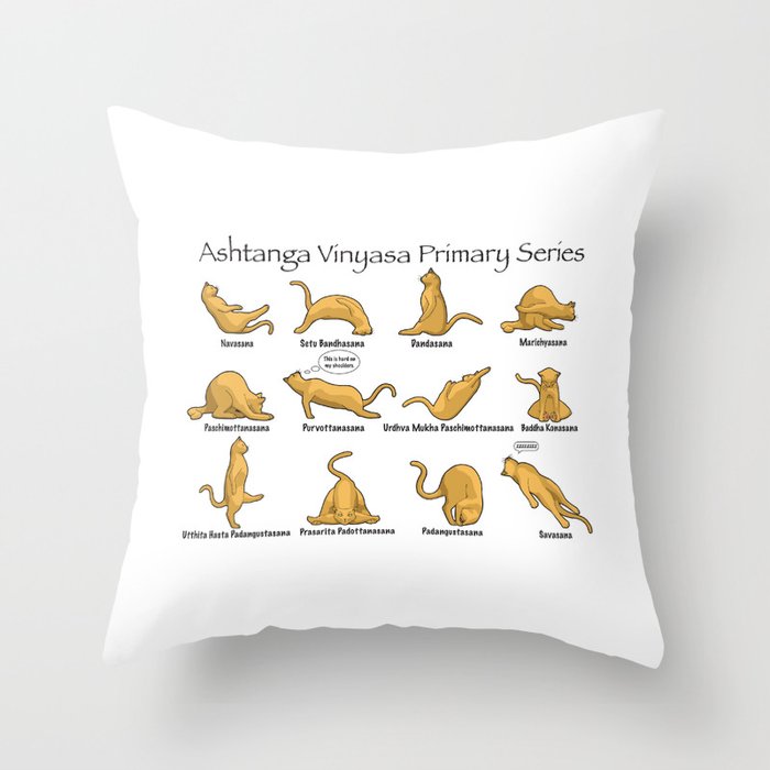 Ashtanga Vinyasa Primary Series Throw Pillow