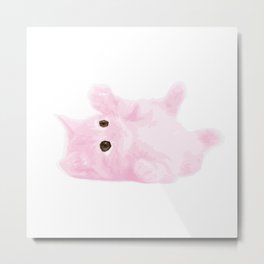Light Pink Kitty Metal Print | Adorablecat, Geometricart, Pinkart, Adorablekitty, Minimalism, Digitalartwork, Pink, Simpleartwork, Cutecat, Artprint 